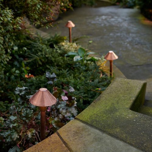 Strategic and stylish walkway lighting provides an element of beauty and functionality.